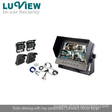 Hot - 7\" Car Quad Monitor Reversing Camera System